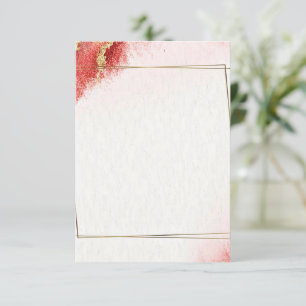 Blanco budget Elegant red and gold bruiloft Kaart