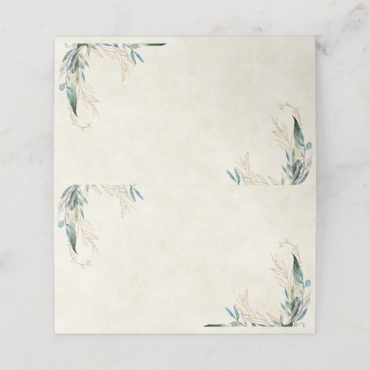 Blanco budget Eucalyptus en goudbruiloft (Buitenkant ongevouwen)