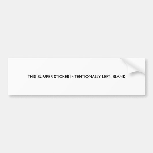 Blanco Bumpersticker (Voorkant)