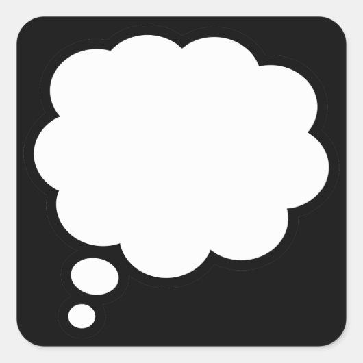 Blanco Cartoon Comic Demand Ballon Vierkante Sticker (Voorkant)