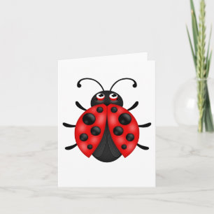 Blanco Cartoon Rode lieveheersbeestjes Notecards Kaart