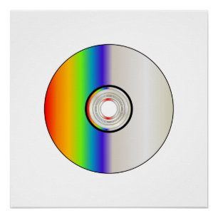 Blanco cd-schijf met regenboog perfect poster