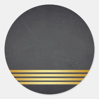 Blanco Chalkboard Gold Striped Aanpassen Ronde Sticker