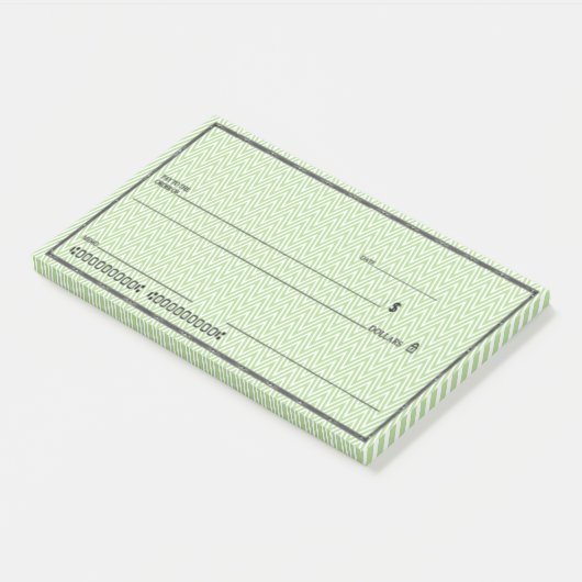 Blanco cheque afbreken post-it® notes (Schuin)