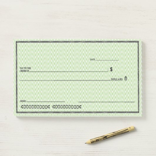 Blanco cheque afbreken post-it® notes (Op bureau)