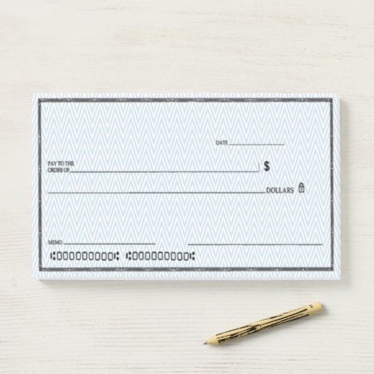 Blanco cheque afbreken post-it® notes (Op bureau)