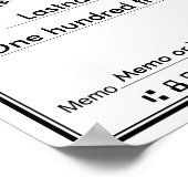 Blanco cheque voor Sweepstakes & Awards Poster (Hoek)