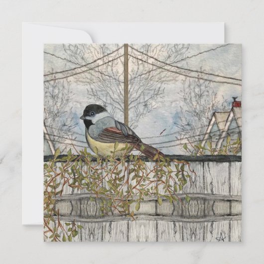 Blanco Chickadee Note Card Notitiekaartje (Voorkant)