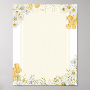 Blanco DIY Creëer maak je eigen Bumblebee Daisy Ar Poster