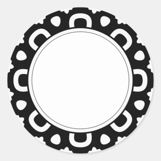 Blanco elegant, eenvoudig mandala label rond stick (Voorkant)