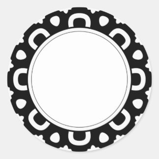 Blanco elegant, eenvoudig mandala label rond stick