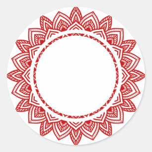 Blanco Elegant klassiek mandala label ronde sticke