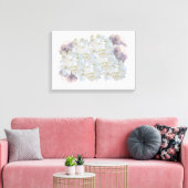 Blanco en roze hydrangeas Canvas Afdrukken (Insitu (Woonkamer))