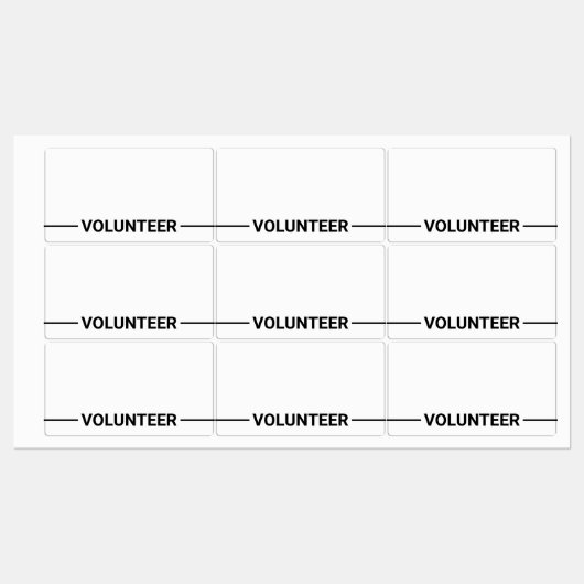 Blanco etiketten met de naam van de vrijwilliger labels (Vel)