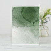 Blanco Forest Green Waterverf Wedding Invitation Kaart (Staand voorkant)