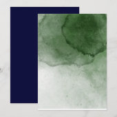Blanco Forest Green Waterverf Wedding Invitation Kaart (Voorkant / Achterkant)