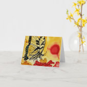 Blanco gele vlinderdwenskaart kaart (Gele Bloem)