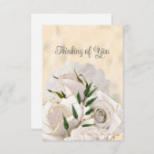 Blanco glamoureuze witte rozen Dinken van jou Aankondiging (Voorkant / Achterkant)