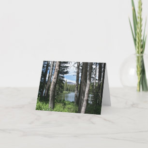 Blanco Kaart, bergmeer, bos Bedankkaart