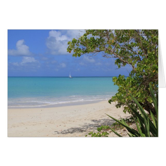 Blanco kaart met een zeilboot in het Caribisch geb (Voorkant Horizontaal)