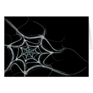 Blanco kaart met Fractal Spider Web Background