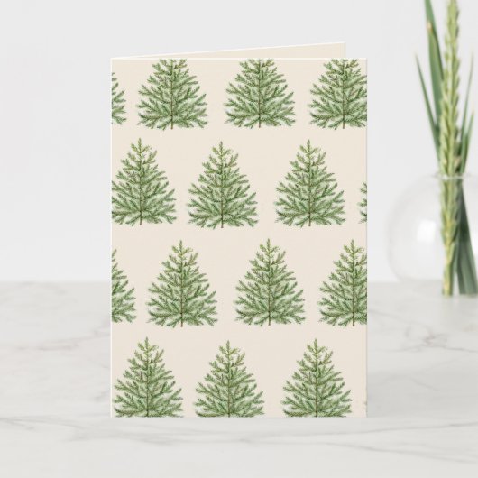 Blanco Kaart met Waterverf kerstbomen (Voorkant)