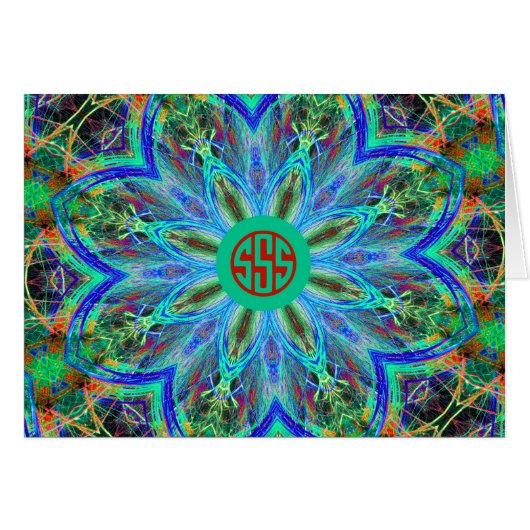 Blanco Kaart Monogram S of Uw keuze (Voorkant Horizontaal)