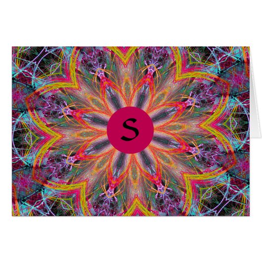 Blanco Kaart Monogram S of Uw keuze (Voorkant Horizontaal)