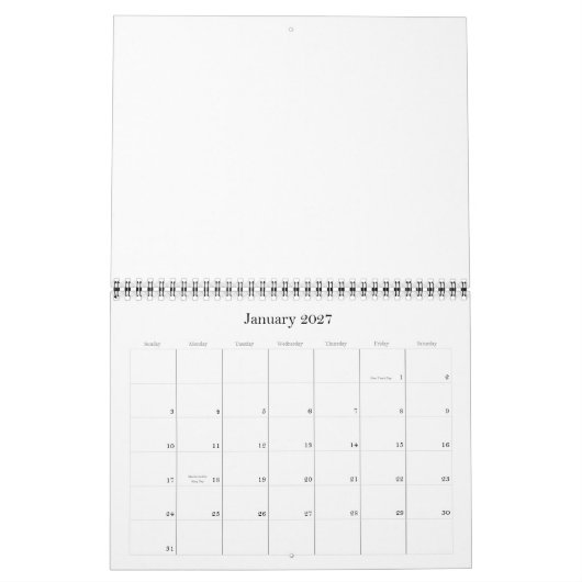 Blanco kalender 2011 (Jan 2027)