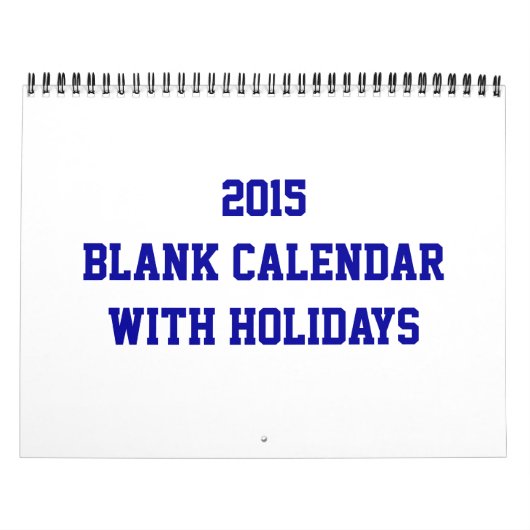 Blanco kalender 2015 met Feestdagen en blauwe draa (Hoes)