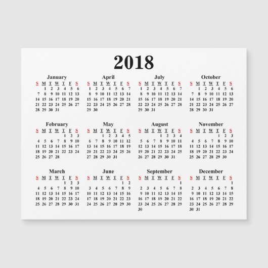Blanco kalender 2018 (Voorkant)