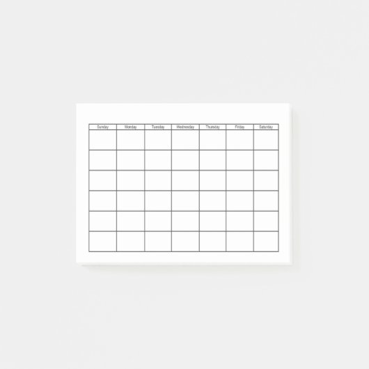 Blanco kalender-raster post-it® notes (Voorkant)