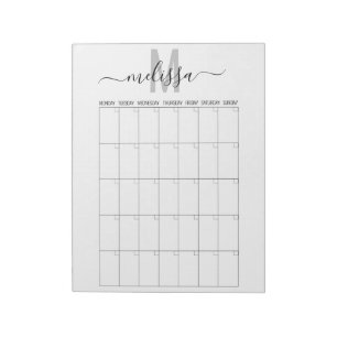 Blanco maand monogram planningsschema agenda notitieblok