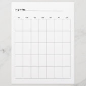 Blanco maandkalender met 5 weken 8,5 x 11 flyer (Achterkant)