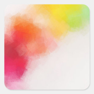 Blanco, matige kleurrijke Sjabloon Roze rood geel Vierkante Sticker