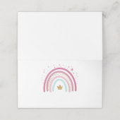 Blanco moderne roze regenboogplaatsinstellingskaar (Buitenkant ongevouwen)