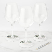 Blanco naam Elegante  olijftak Wijnglaslabel (Set)