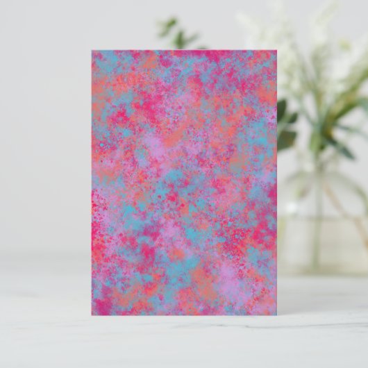 Blanco Neon Paint Splatter Invitation Kaart (Staand voorkant)