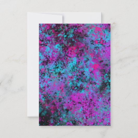 Blanco Neon Paint Splatter Invitation Kaart (Voorkant)