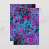 Blanco Neon Paint Splatter Invitation Kaart (Voorkant / Achterkant)