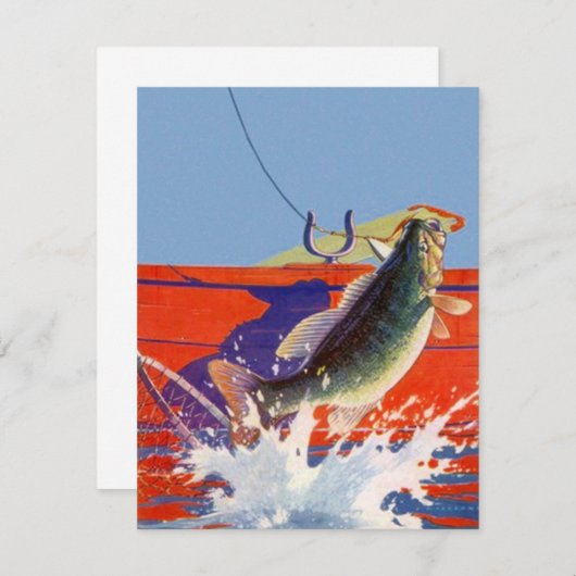 Blanco nodiging rode kuit Vist vis aan Kaart (Voorkant / Achterkant)