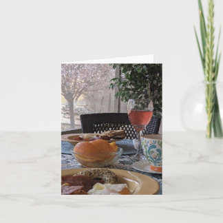 BLANCO NOTECARD BRUNCH PORCH LUIE DAG ONTSPANNEN BEDANKKAART
