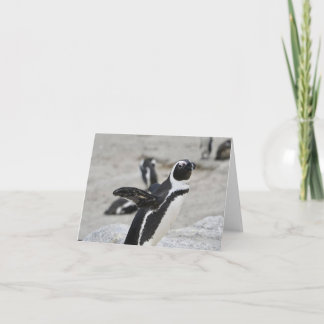 Blanco notitiekaart - Flapping Penguin