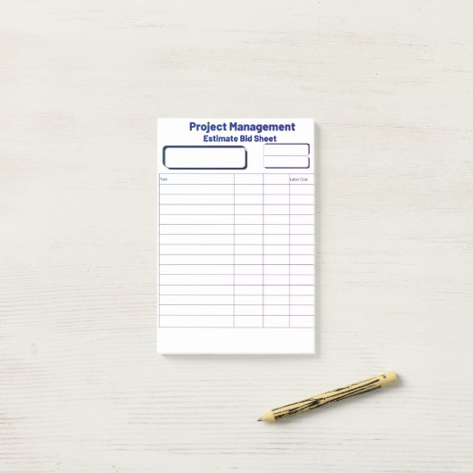 Blanco offerte-overzicht Post it notes (Op bureau)