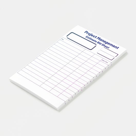 Blanco offerte-overzicht Post it notes (Schuin)