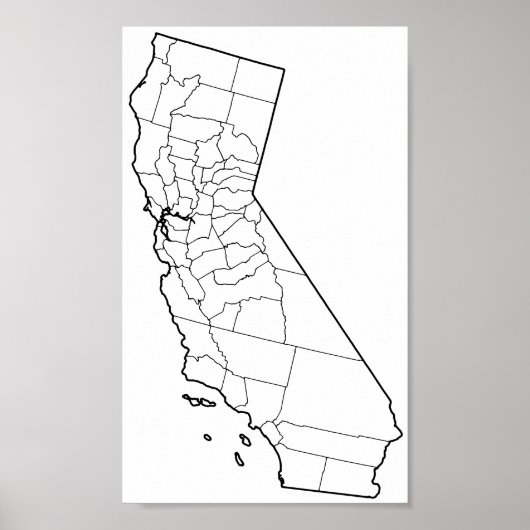 Blanco overzicht Californische provincies (Voorkant)