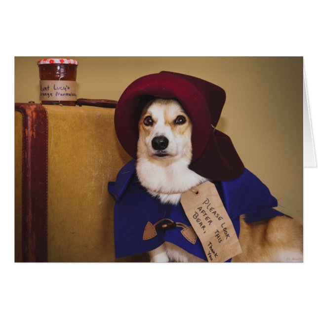 Blanco Paddington Corgi-kaart (Voorkant Horizontaal)