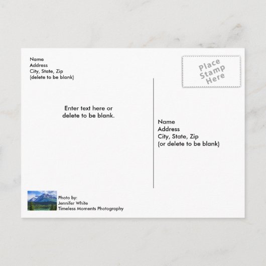 Blanco postkaart (Achterkant)