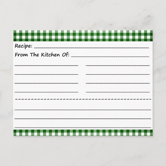 Blanco recipe Kaarten: Gingham Dreams Briefkaart (Voorkant)