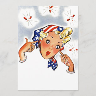 Blanco retrofirecracker zomerverrassingsuitnodigin kaart